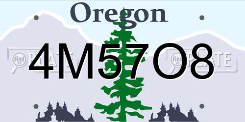 4M57O8 Oregon License Plate