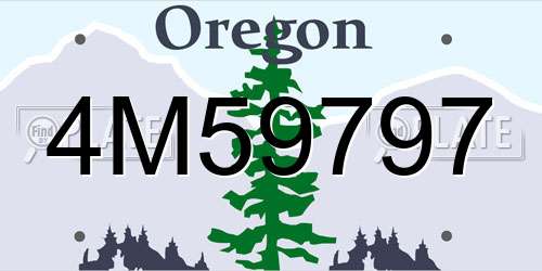 4M59797 Oregon License Plate