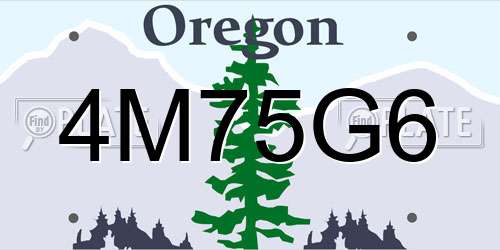4M75G6 Oregon License Plate