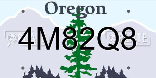 4M82Q8 Oregon License Plate