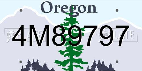 4M89797 Oregon License Plate