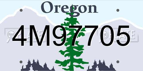 4M97705 Oregon License Plate
