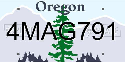 4MAG791 Oregon License Plate