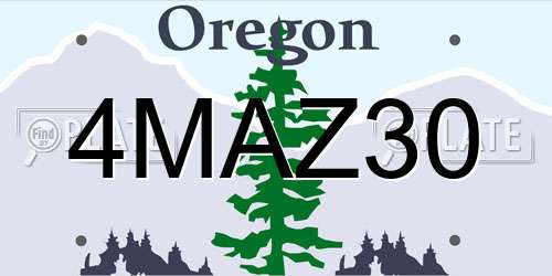 4MAZ30 Oregon License Plate