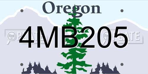 4MB205 Oregon License Plate