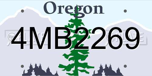 4MB2269 Oregon License Plate