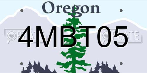 4MBT05 Oregon License Plate