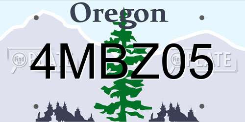 4MBZ05 Oregon License Plate