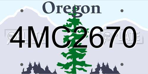 4MC2670 Oregon License Plate