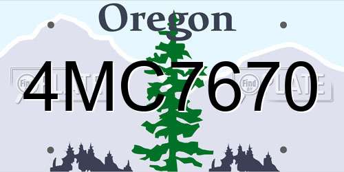 4MC7670 Oregon License Plate