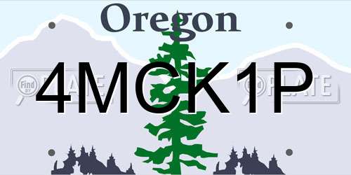 4MCK1P Oregon License Plate