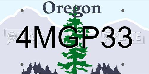 4MGP33 Oregon License Plate