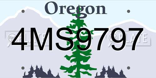 4MS9797 Oregon License Plate