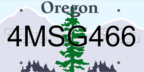 4MSG466 Oregon License Plate