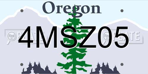 4MSZ05 Oregon License Plate