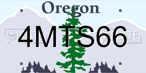 4MTS66 Oregon License Plate