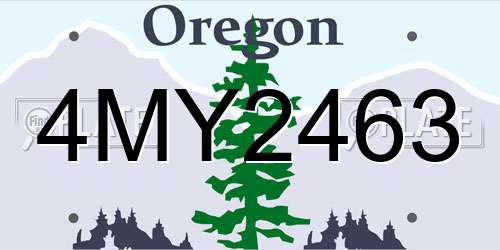 4MY2463 Oregon License Plate