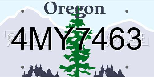 4MY7463 Oregon License Plate