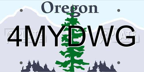 4MYDWG Oregon License Plate