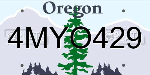 4MYO429 Oregon License Plate