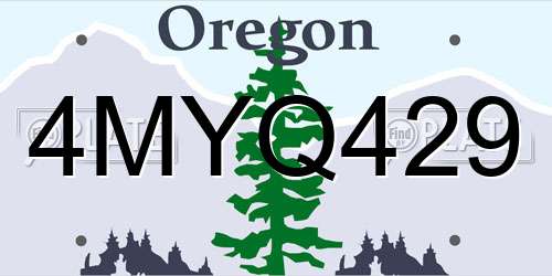 4MYQ429 Oregon License Plate