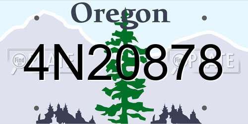 4N20878 Oregon License Plate