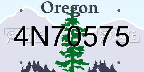 4N70575 Oregon License Plate