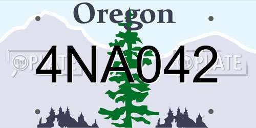 4NA042 Oregon License Plate