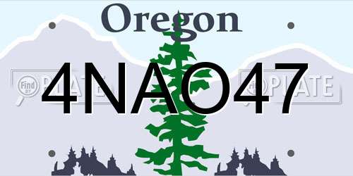 4NAO47 Oregon License Plate