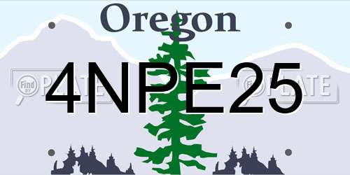 4NPE25 Oregon License Plate