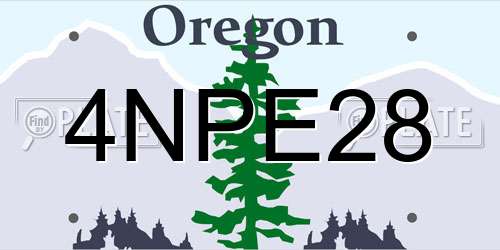 4NPE28 Oregon License Plate