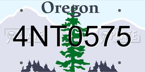 4NT0575 Oregon License Plate