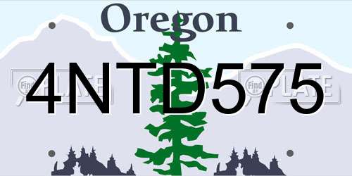 4NTD575 Oregon License Plate