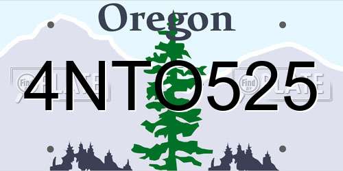4NTO525 Oregon License Plate