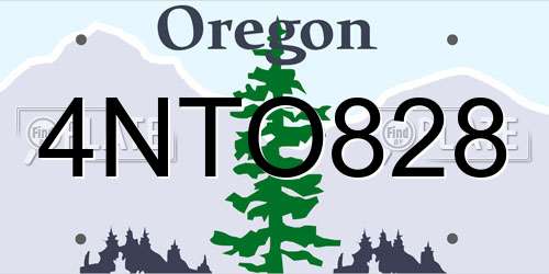 4NTO828 Oregon License Plate