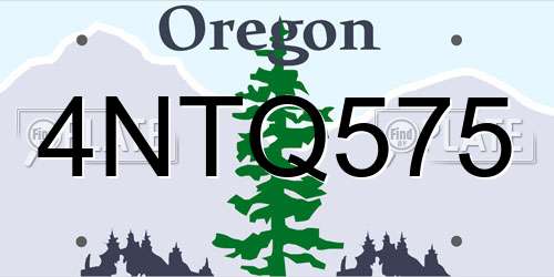 4NTQ575 Oregon License Plate