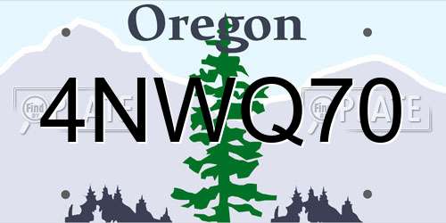 4NWQ70 Oregon License Plate