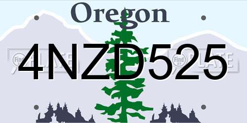 4NZD525 Oregon License Plate