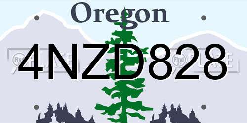 4NZD828 Oregon License Plate