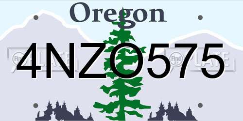 4NZO575 Oregon License Plate