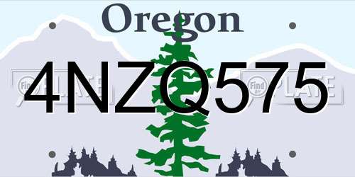 4NZQ575 Oregon License Plate