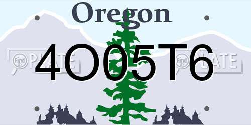 4O05T6 Oregon License Plate