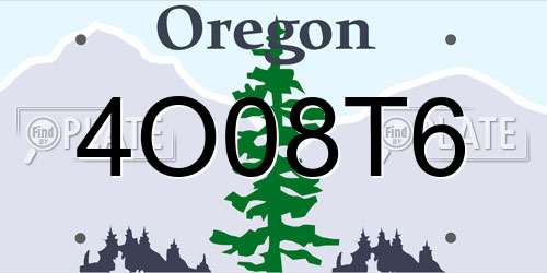 4O08T6 Oregon License Plate