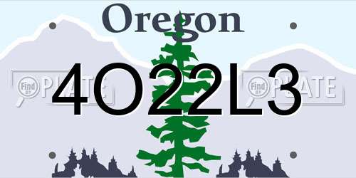 4O22L3 Oregon License Plate