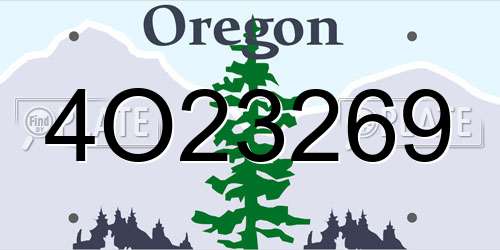 4O23269 Oregon License Plate