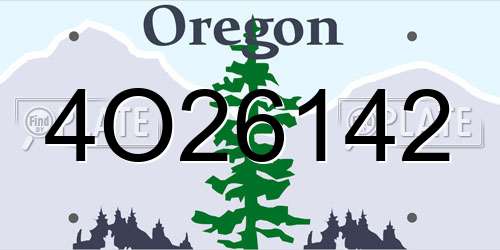 4O26142 Oregon License Plate