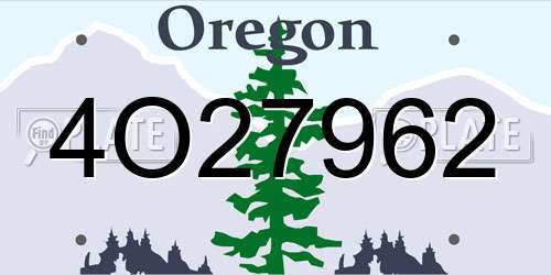 4O27962 Oregon License Plate