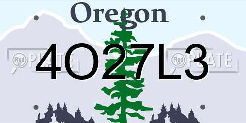 4O27L3 Oregon License Plate