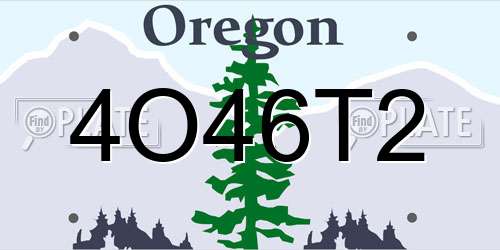 4O46T2 Oregon License Plate