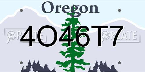 4O46T7 Oregon License Plate